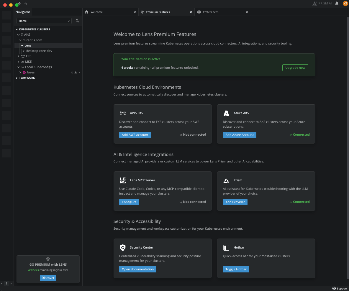 Premium features dashboards