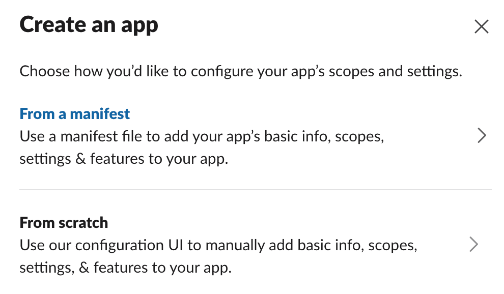 Create a Slack application