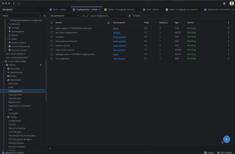 Animated gif showing Contextual Tab Filtering in action