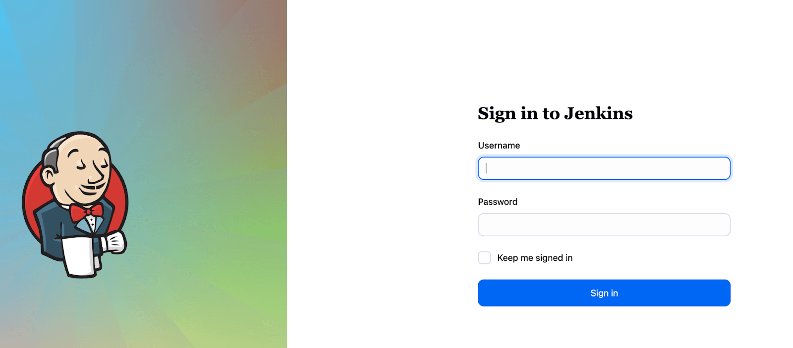 Jenkins login screen