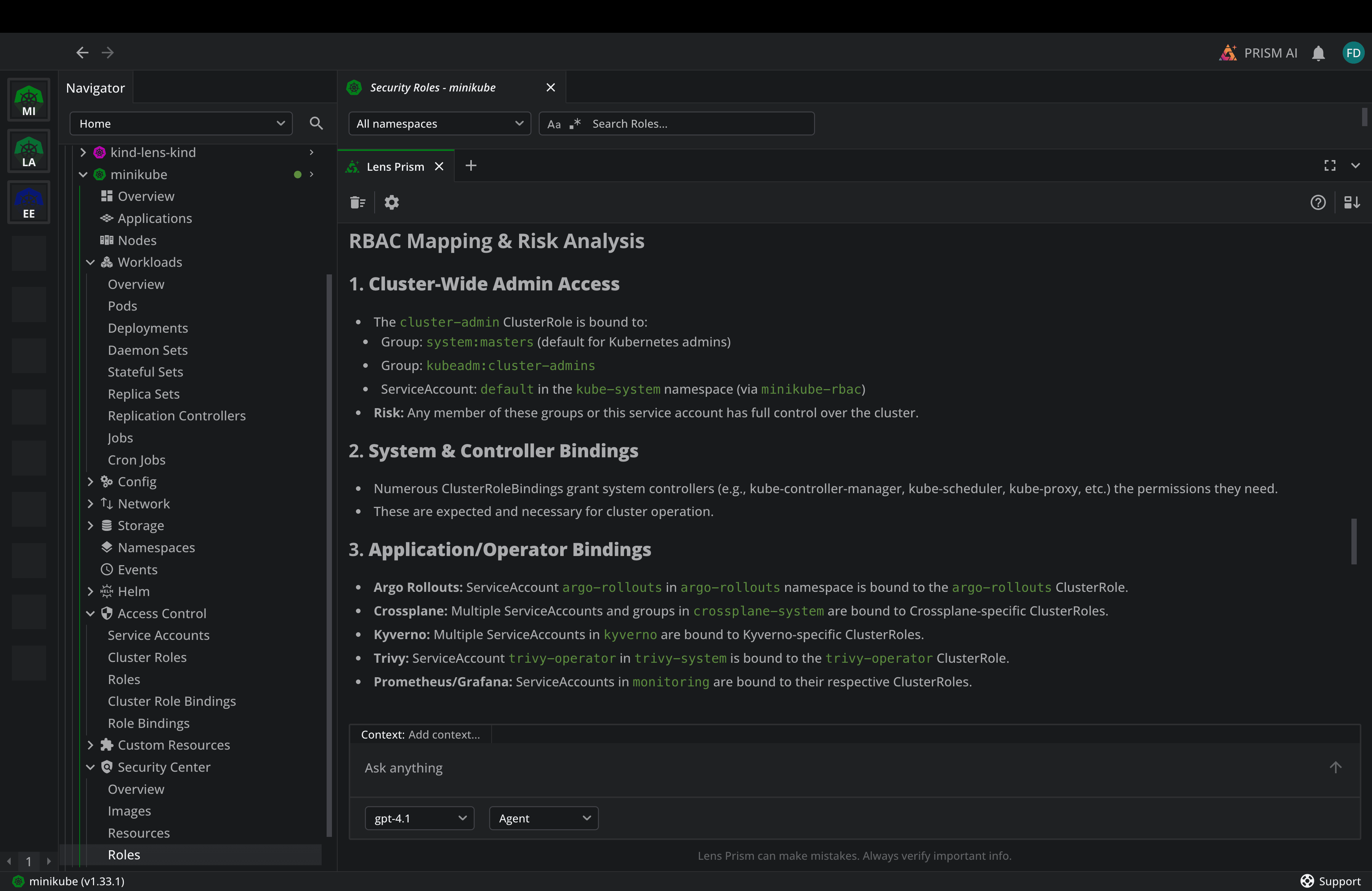 Lens Prism RBAC Posture
