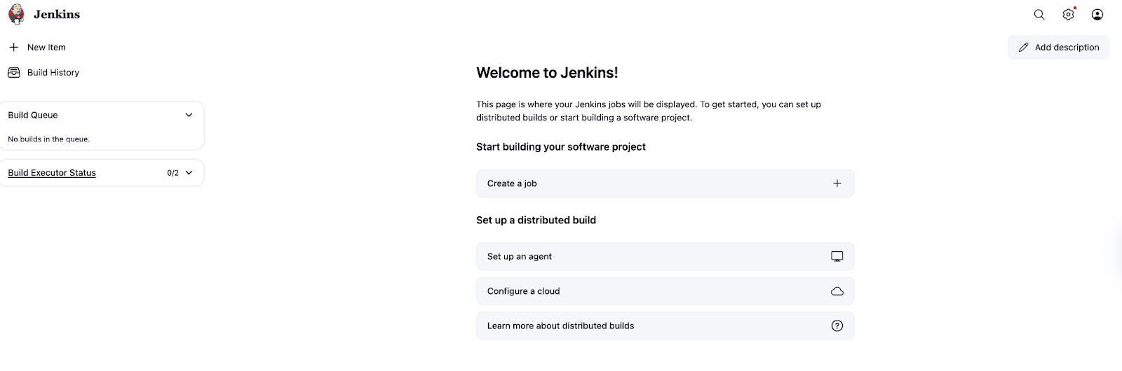 Successful login to Jenkins