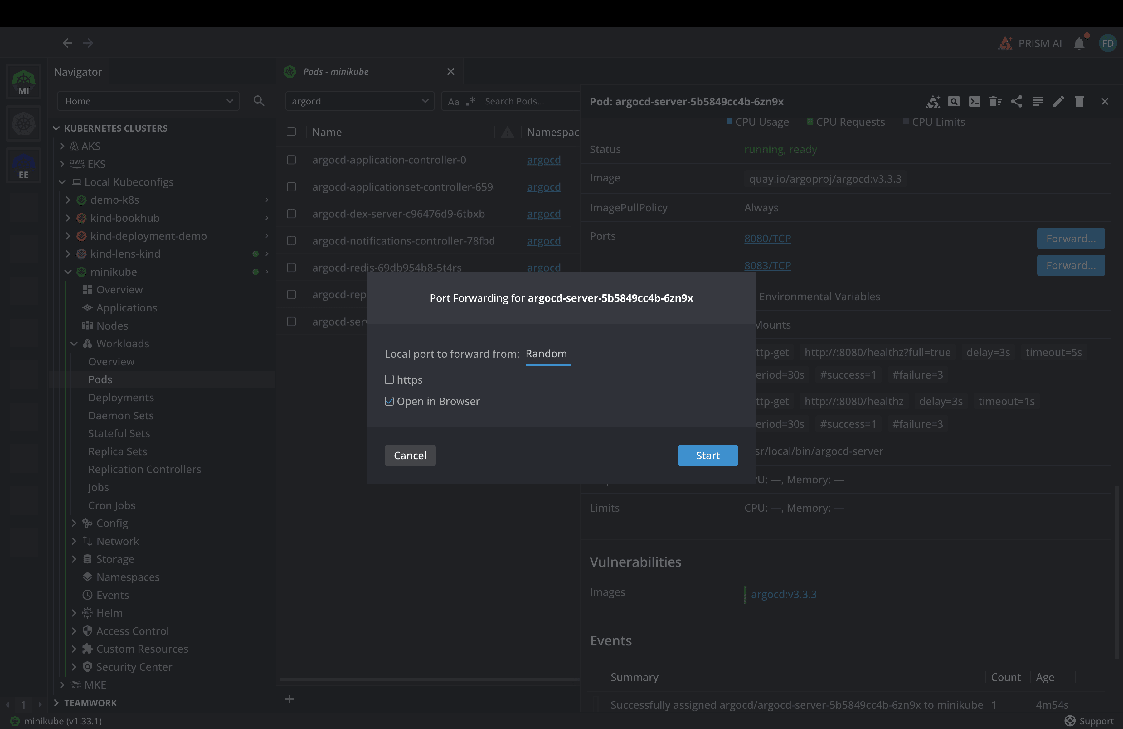 Port Forward to ArgoCD